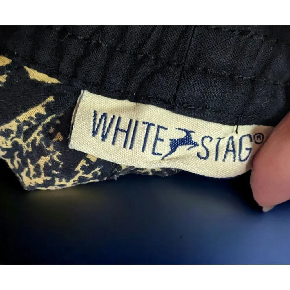 Vintage White Stag Animal Print Maxi Skirt